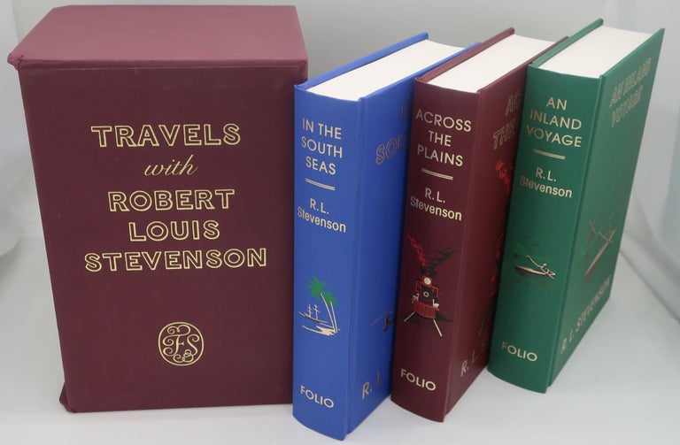 Item #000394A TRAVELS WITH ROBERT LOUIS STEVENSON: An Inland Voyage; Across The Plains; In The South Seas. [Box Set]. ROBERT LOUIS STEVENSON.