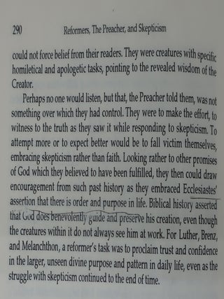 REFORMERS, THE PRACHER, AND SKEPTICISM: Luther, Brenz, Melanchthon, and Ecclesiastes