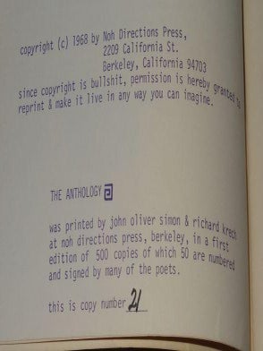 THE ANTHOLOGY (Signed by Nineteen Contributors)