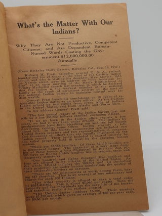 DRASTIC FACTS ABOUT OUR INDIANS AND OUR INDIAN SYTEM