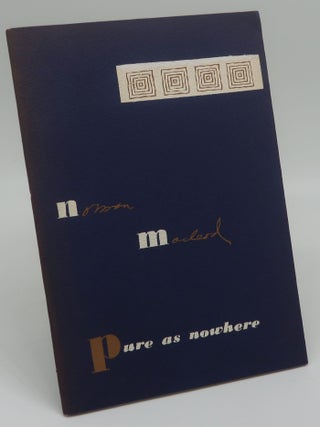 Item #000486B PURE AS NOWHERE. Norman Macleod