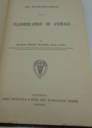 INTRODUCTION TO THE CLASSIFICATION OF ANIMALS