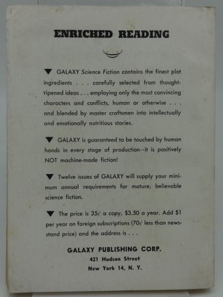THE HUMANOIDS: GALAXY Science Fiction Novel No. 21