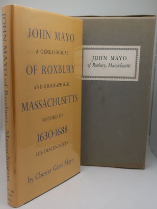Item #000766BC JOHN MAYO of Roxbury, Massachusetts 1630-1688: A GENEALOGICAL AND BIOGRAPHICAL...