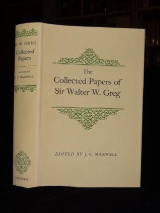 Item #000930A THE COLLECTED PAPERS OF SIR WALTER W. GREG. J. C. Maxwell