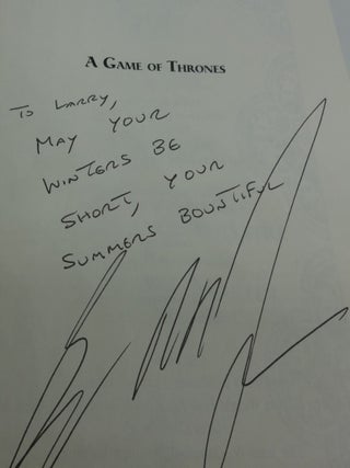 A GAME OF THRONE (Five Volumes Complete) (Vol. One SIGNED/INSCRIBED) Vol. Two A CLASH OF KINGS (SIGNED); Vol. Three A FEAST OF CROWS (SIGNED)