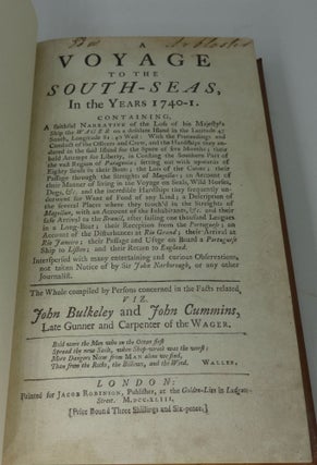 A VOYAGE TO THE SOUTH-SEAS IN THE YEARS 1740-1