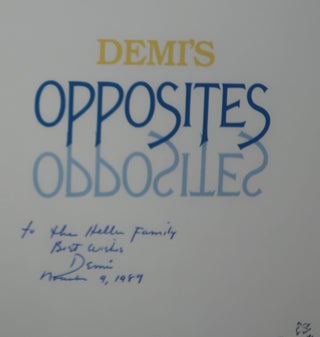 DEMI'S OPPOSITES; An Animal Game Book [Signed]