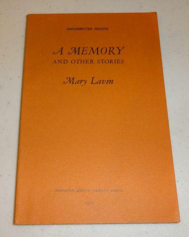 Item #002148A A MEMORY AND OTHER STORIES (Uncorrected Proof). Mary Lavin.