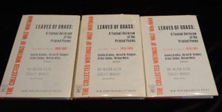 Item #002277A LEAVES OF GRASS A Testual Variorum of the Printed Poems (Three Vols.). Walt Whitman