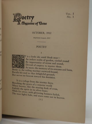 POETRY A MAGAZINE OF VERSE: Vol. 1. No. 1; Vol. 1. No. 2; Vol. 1. No. 3; Vol. 1. No. 4.; Vol. 1. No. 5 and Vol. 1. No. 6.