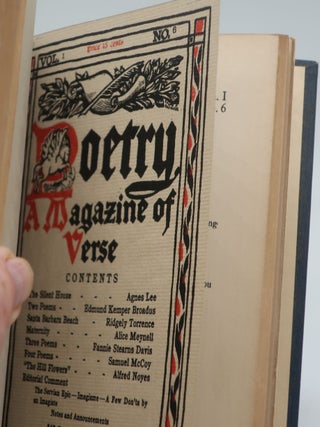 POETRY A MAGAZINE OF VERSE: Vol. 1. No. 1; Vol. 1. No. 2; Vol. 1. No. 3; Vol. 1. No. 4.; Vol. 1. No. 5 and Vol. 1. No. 6.