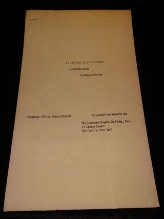 Item #002741A SHOPPING AND WAITING. James Schuyler