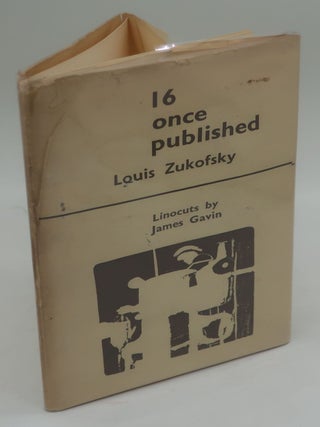 Item #002799K 16 ONCE PUBLISHED. LOUIS ZUKOFSKY