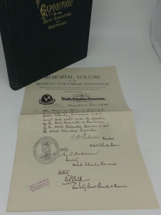 MEMORIAL OF THE WORLD'S COLUMBIAN EXPOSITION BY THE JOINT COMMITTEE ON CEREMONIES
