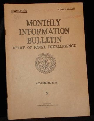 Item #003094A MONTHLY INFORMATION BULLETIN - OFFICE OF NAVAL INTELLIGENCE - November, 1923 -...