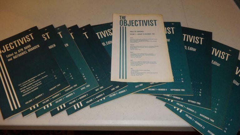 Item #003216A THE OBJECTIVIST 1968 (11 of 12 vols.). Ayn Rand.