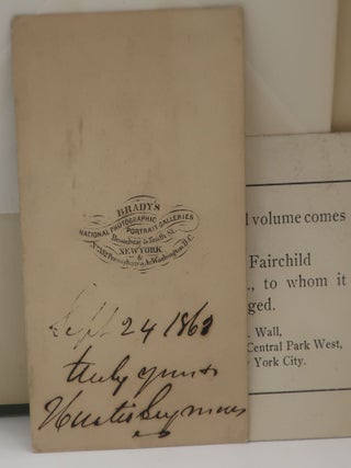 A SKETCH OF THE LIFE OF HORATIO SEYMOUR 1810-1886 With A Detailed Account of His Administration as Governor of the State of New York During the War of 1861-1865 Includes A SIGNED PHOTO OF HORATIO SEYMORE by Mathew Brady.