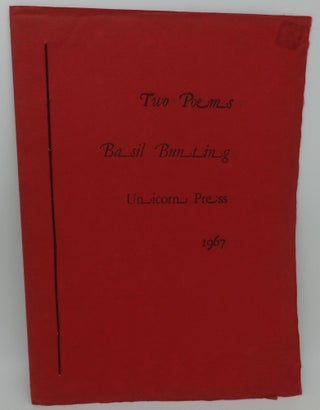 Item #003797E TWO POEMS. Basil Bunting